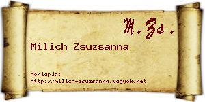Milich Zsuzsanna névjegykártya